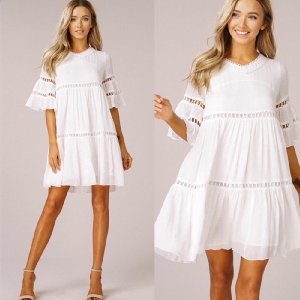 Ivory Ruffled Babydoll Dress